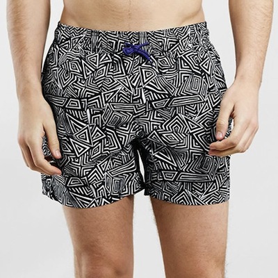 topman-geometric-print-swim-trunks