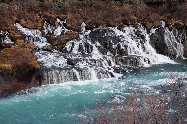 Hraunfossar-waterfall